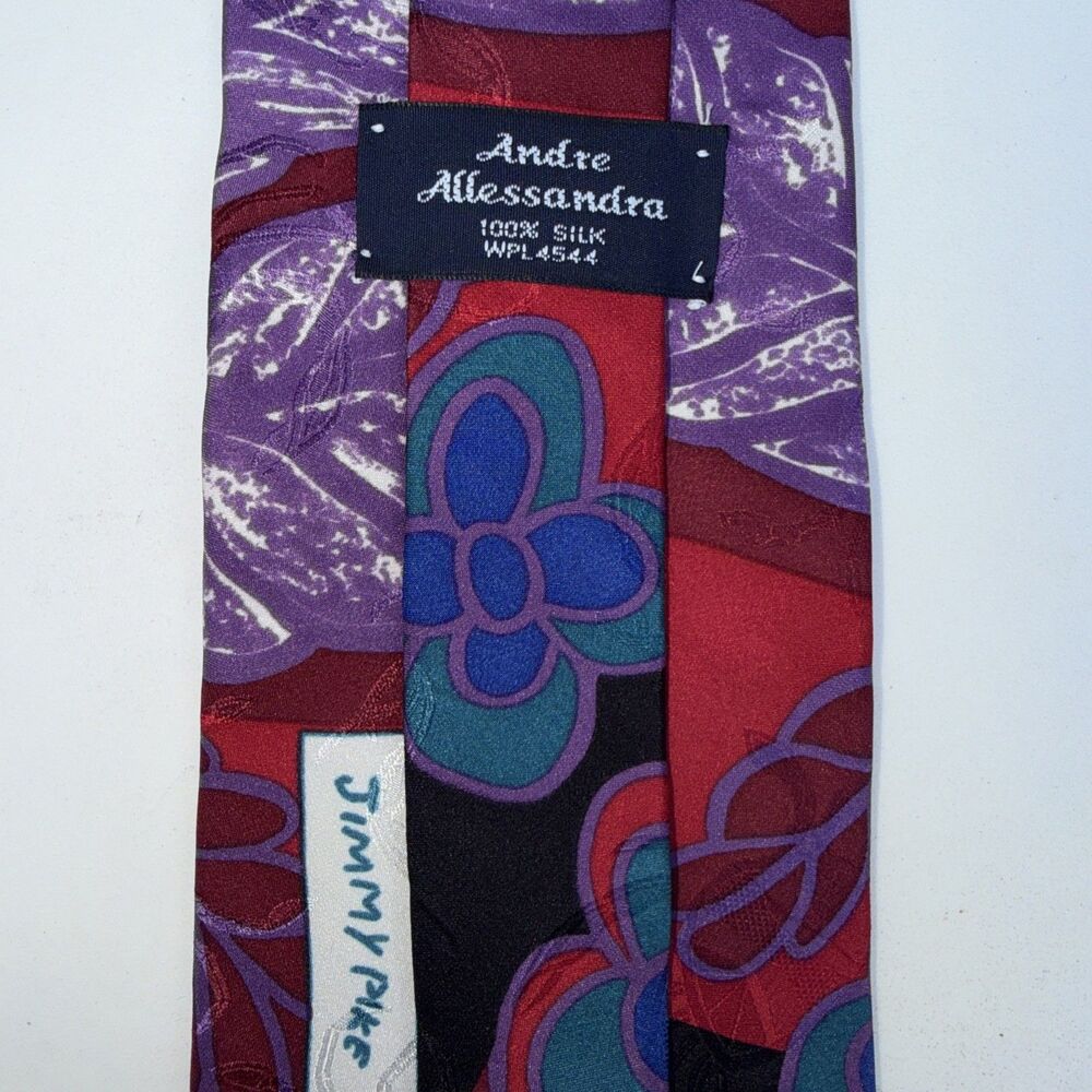 Jimmy Pike Italian Silk Tie Aboriginal Art Australia Andre Alessandra VTG  90s